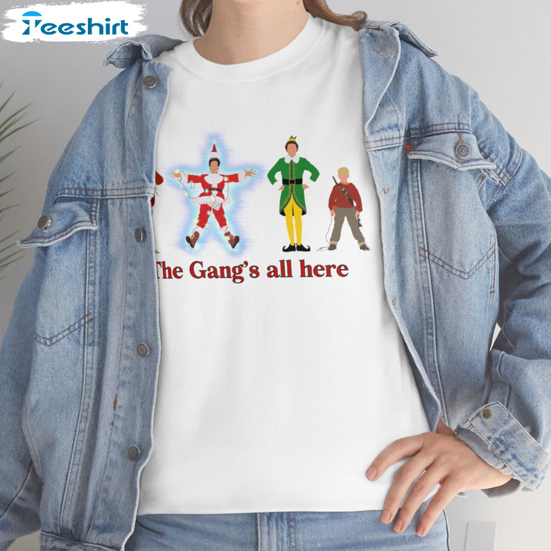 The Gangs All Here Shirt, Funny Christmas Sweater Short Sleeve