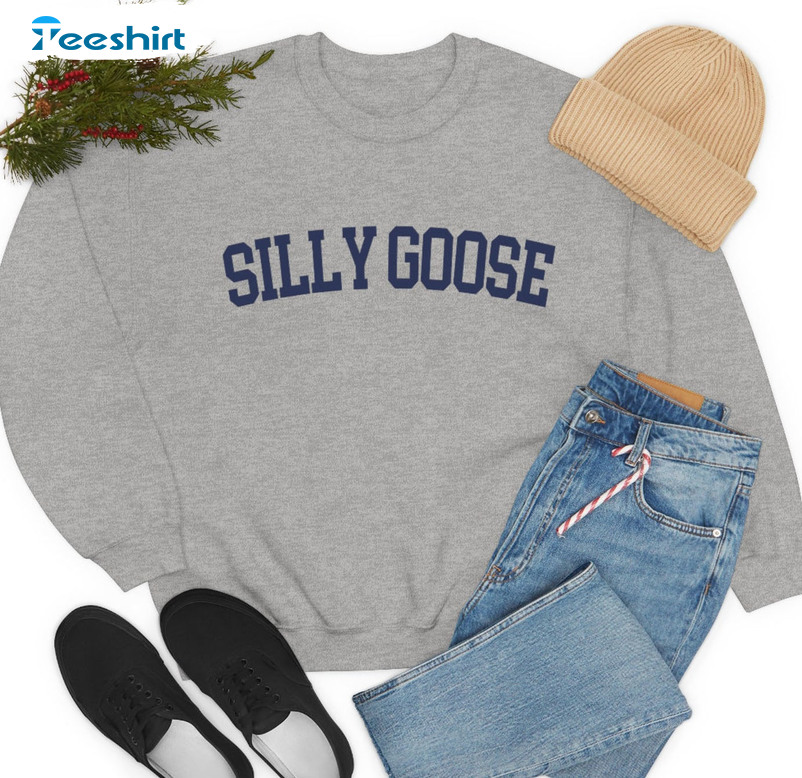 Silly Goose Trendy Shirt, Funny Long Sleeve Unisex Hoodie Vintage Style
