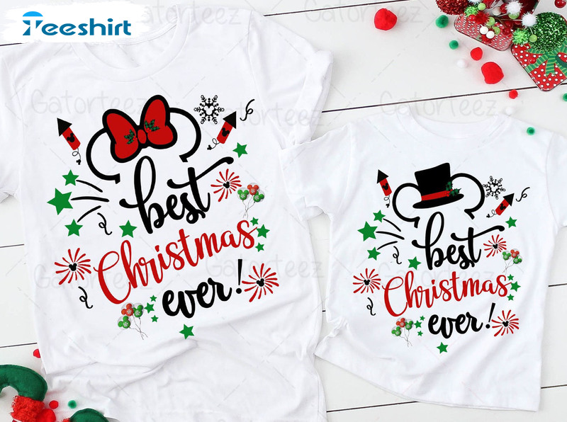 Best Christmas Ever Sweatshirt, Disney Family Matching Tee Tops Crewneck