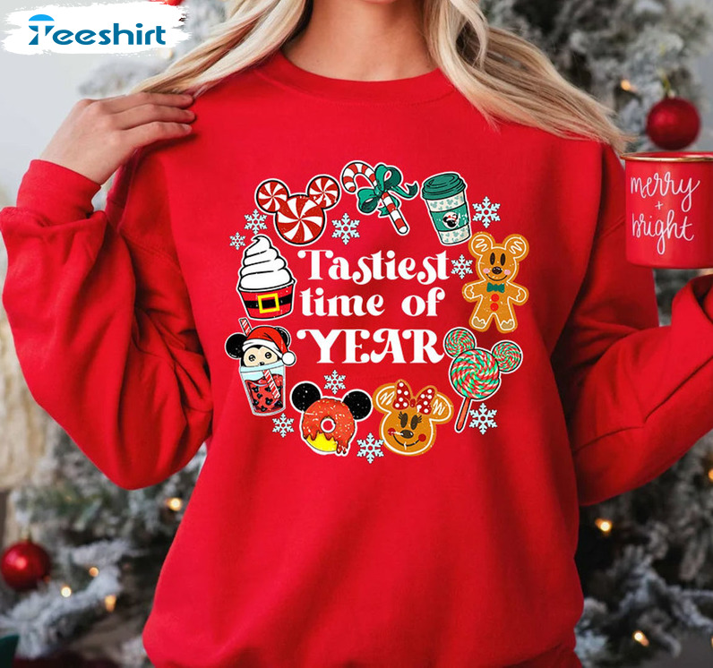 Tastiest Time Of Year Sweatshirt, Disney Snacks Christmas Crewneck Long Sleeve