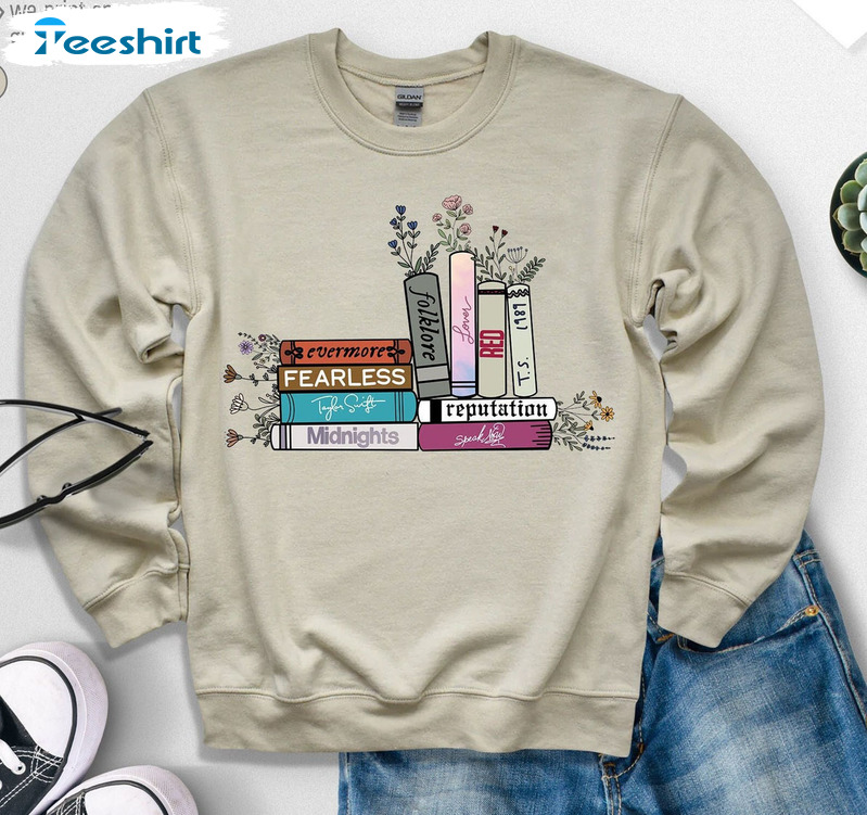 Midnight Album Sweatshirt, Black And White Book Spines Midnight Unisex Hoodie Sweater