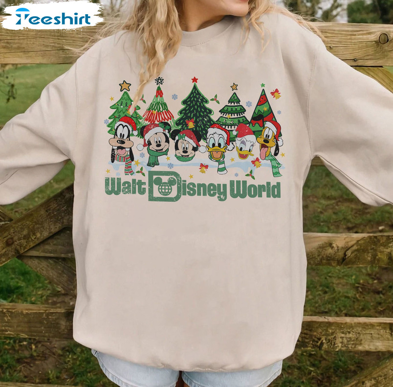 Walt Disney World Christmas Shirt, Mickey And Friends Retro Crewneck Unisex T-shirt