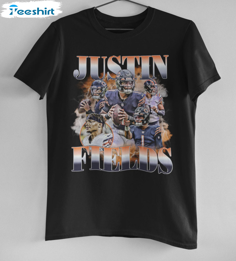 Justin Fields Chicago Bears Shirt, Trending Football Unisex T-shirt Crewneck