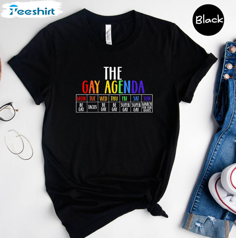 The Gay Agenda Shirt, Funny Lgbt Short Sleeve Unisex T-shirt