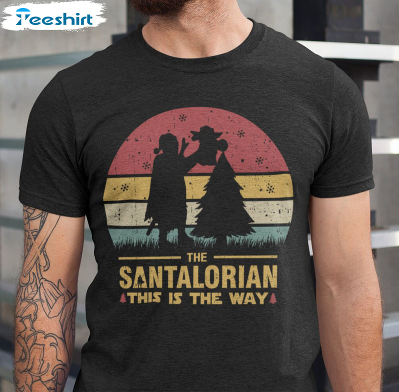 The Santalorian This Is The Way Shirt, Disney Christmas Short Sleeve Hoodie