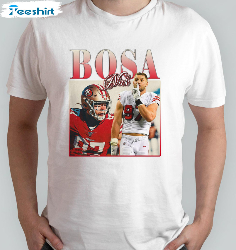 Nick Bosa Vintage Shirt, Trending Short Sleeve Tee Tops