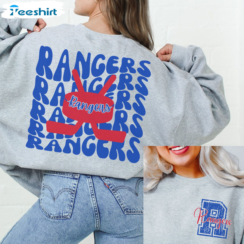 Rangers Trendy Sweatshirt, New York Hockey Short Sleeve Tee Tops