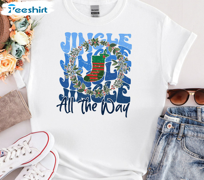 Jingle All The Way Shirt, Winter Holiday Unisex Hoodie Short Sleeve