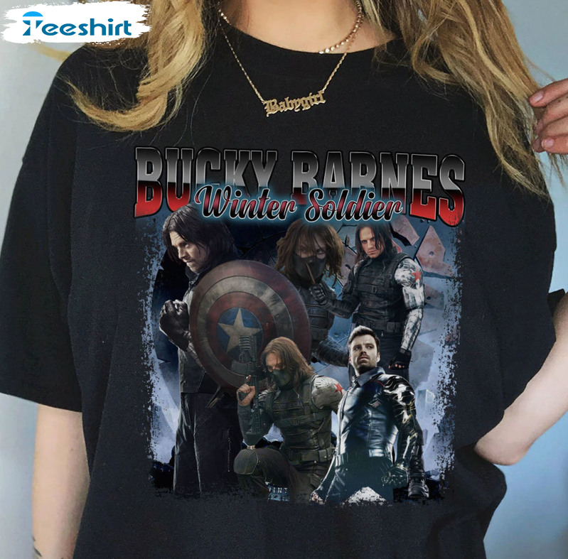 Bucky Barnes Winter Soldier Shirt, Marvel Winter Soldier Crewneck Short Sleeve