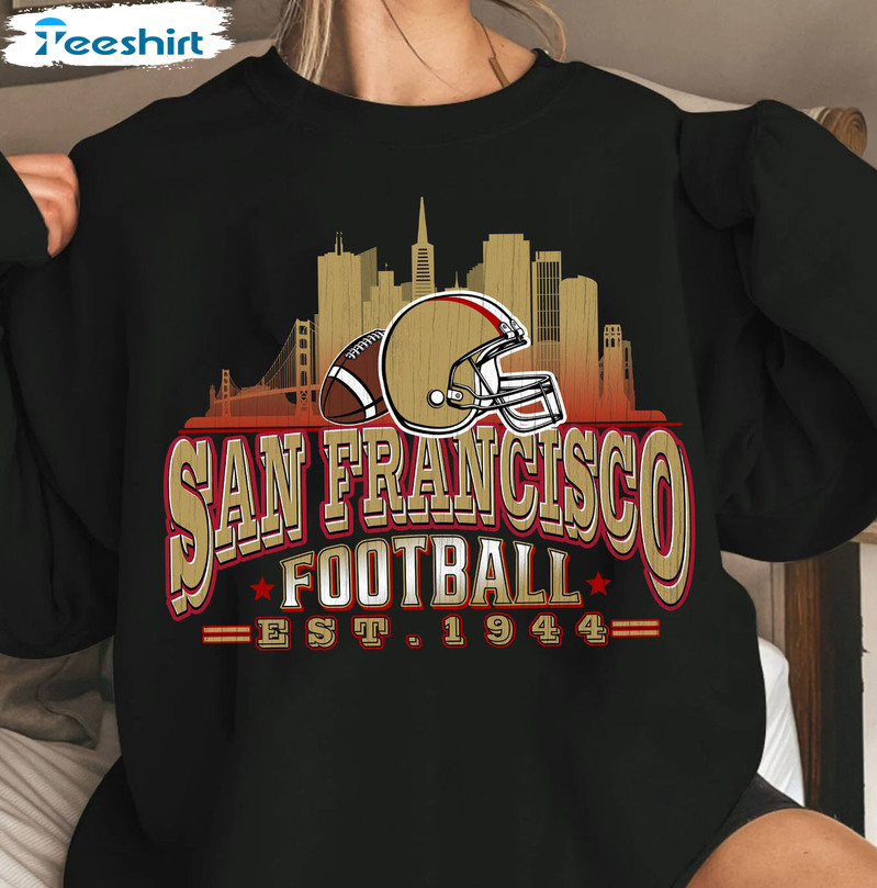 San Francisco Football Shirt, Football Vintage Short Sleeve Sweater
