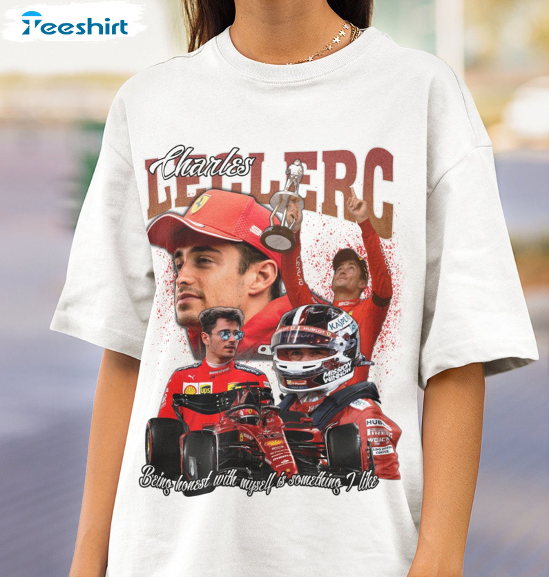 Charles Leclerc Shirt, Vintage Racing F1 Short Sleeve Unisex Hoodie