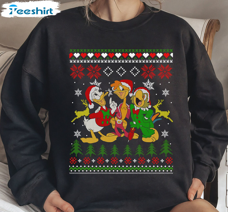 The Three Caballeros Christmas Shirt, Donald Jose And Panchito Christmas Short Sleeve Tee Tops