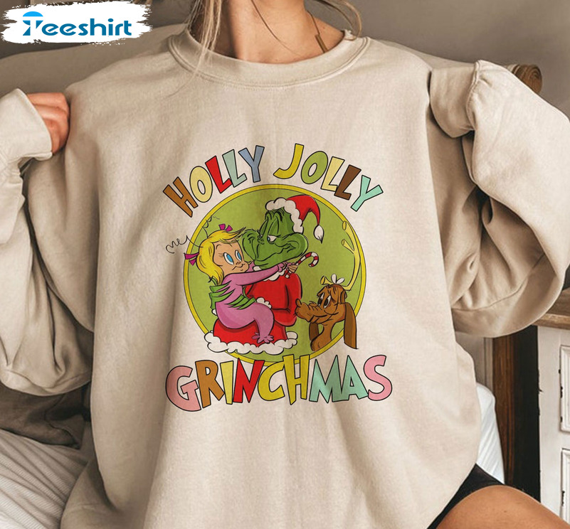 Holly Jolly Grinchmas Shirt, Grinch And Friends Tee Tops Unisex Hoodie