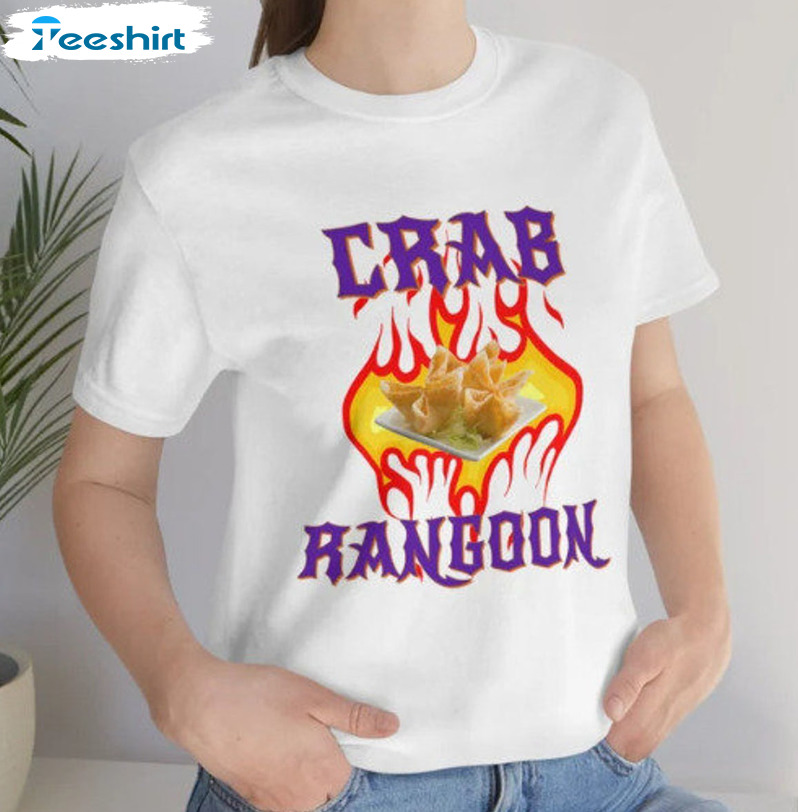 Crab Rangoon Metal Shirt, Crab Vintage Short Sleeve Sweatshirt