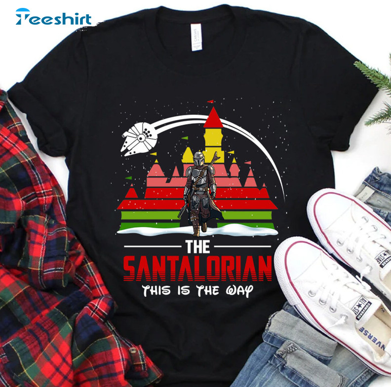 The Santalorian This Is The Way Disney Shirt, Funny Bayby Yoda Hoodie Short Sleeve