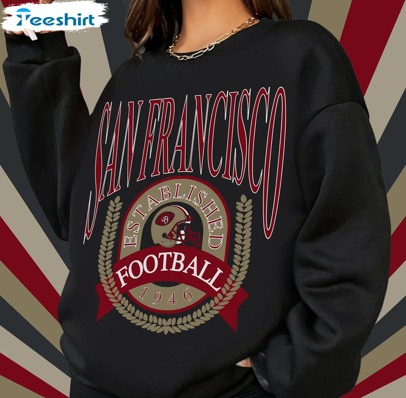 San Francisco Establish Shirt, Football Vintage Short Sleeve Unisex Hoodie