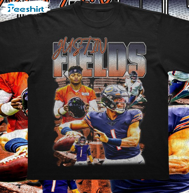 Official justin Fields Chicago Bears vintage retro 90s bootleg