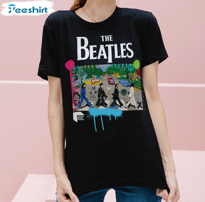 The Beatles Crossing Abbey Road Shirt, Music Lover Unisex T-shirt Short Sleeve