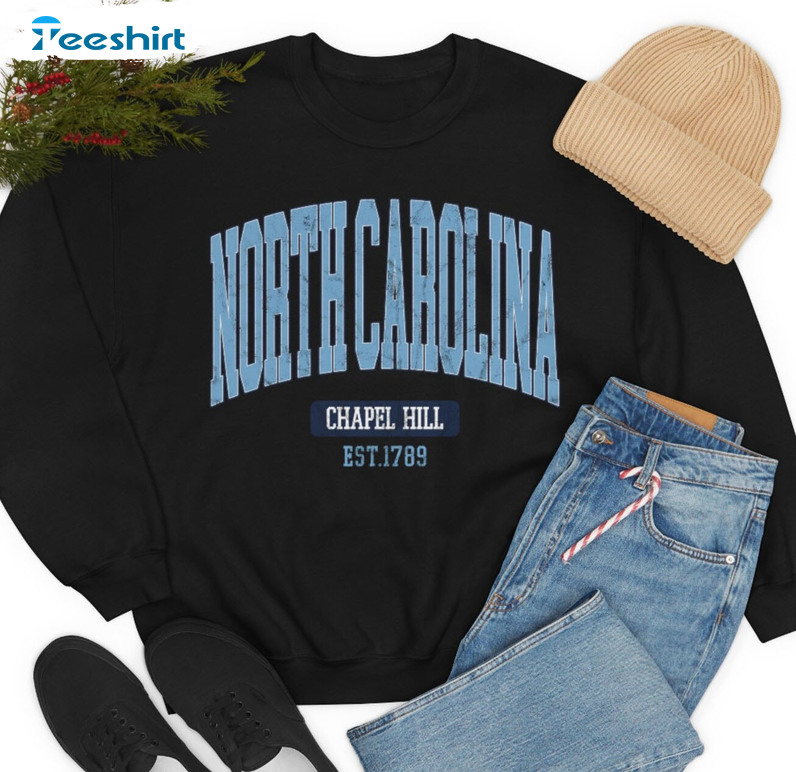 North Carolina Chapel Hill Shirt, Distressed North Carolina Short Sleeve Unisex T-shirt