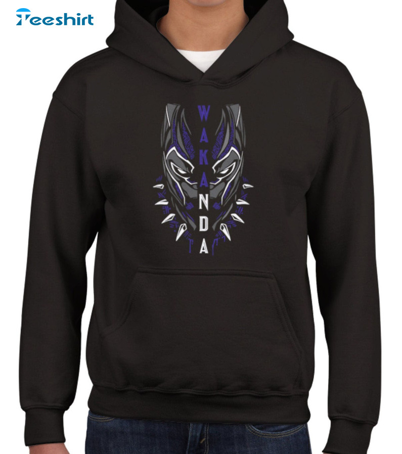 Panther Wakanda Shirt, Black Panther Unisex Hoodie Short Sleeve