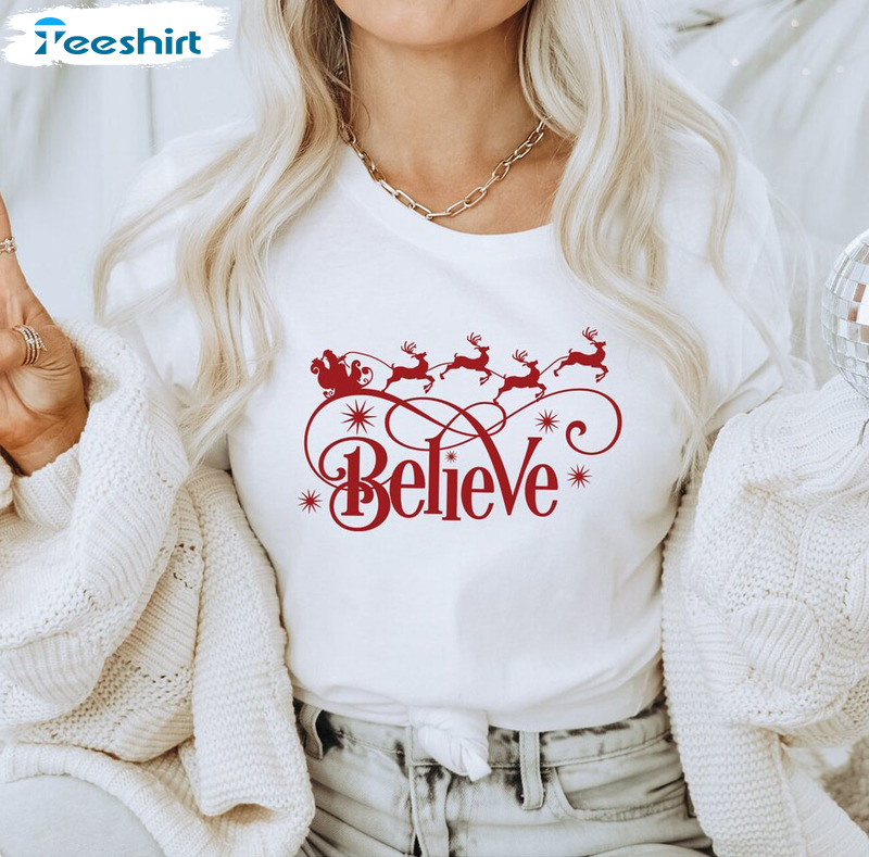 Believe Christmas Shirt, Winter Squad Unisex Hoodie Tee Tops