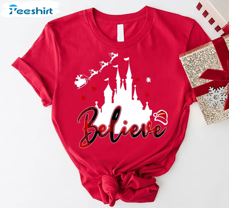 Disney Believe Christmas Shirt, Christmas Matching Crewneck Unisex Hoodie