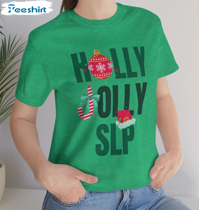 Holly Jolly Slp Sweatshirt, Vintage Christmas Unisex T-shirt Short Sleeve