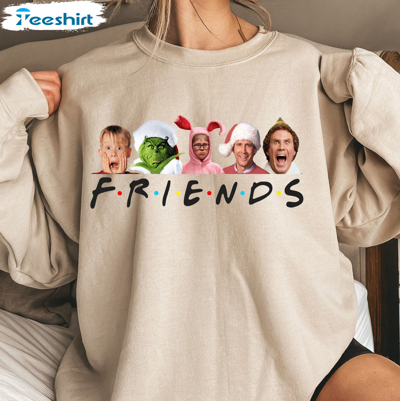 Christmas Friends Funny Shirt, Xmas Party Crewneck Sweatshirt