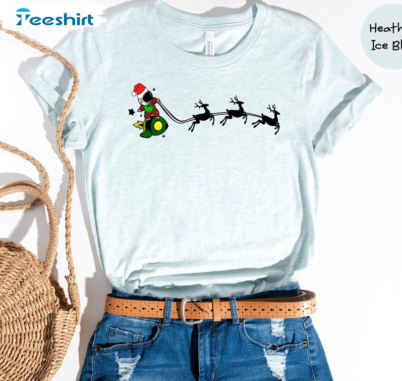 Christmas Santa Astronaut Shirt , Funny Planets Tee Tops Short Sleeve