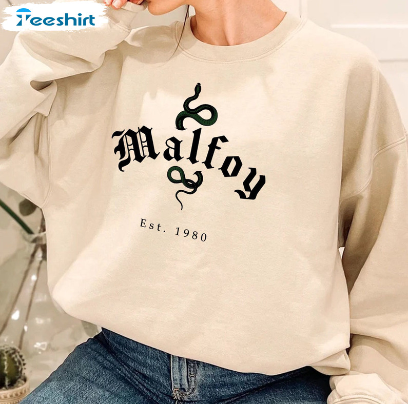 Malfoy Est 1980 Shirt, Magical Pullover Draco Bookish Unisex Hoodie Sweater