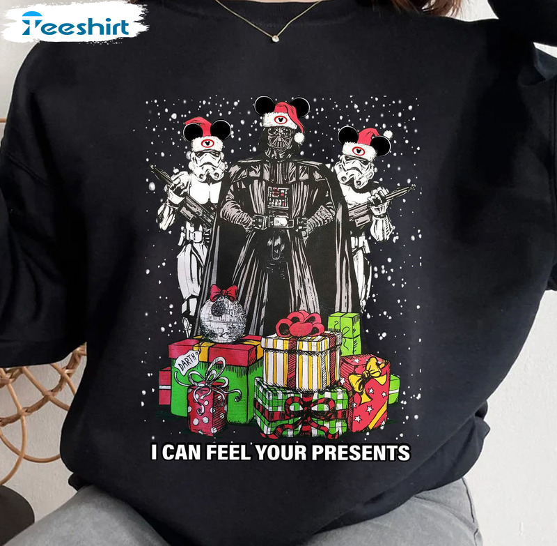 I Can Feel Your Presents Shirt, Christmas Mickey Ears Short Sleeve Sweater