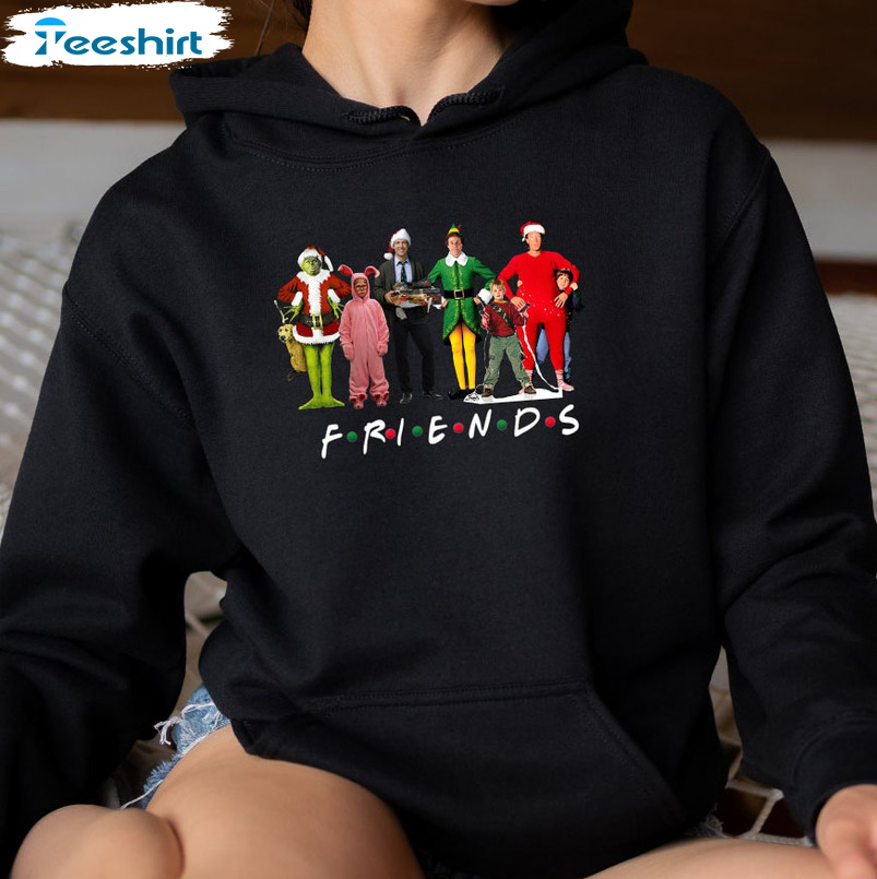 Christmas Movie Sweatshirt, Christmas Friends Short Sleeve Sweater