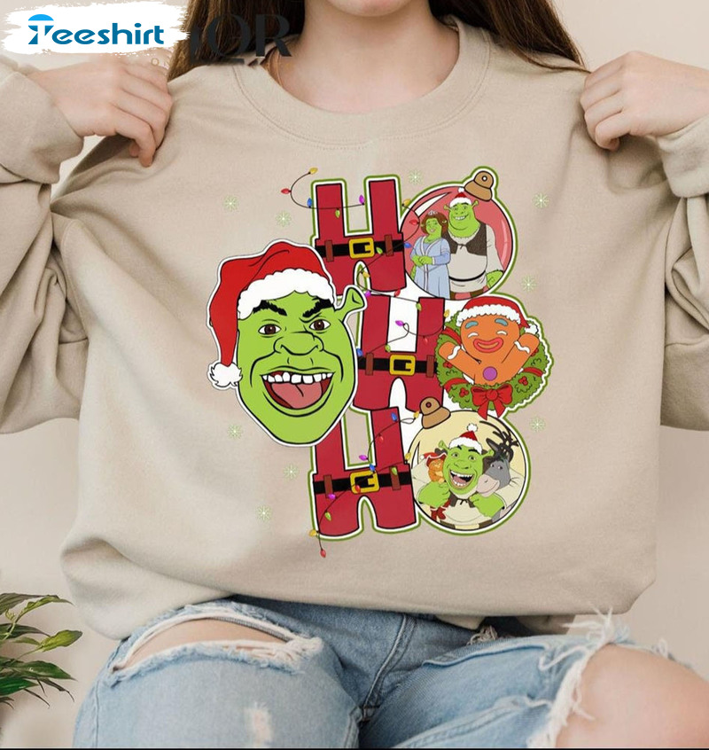 Shrek Ho Ho Ho Christmas Shirt, Merry Xmas Sweater Short Sleeve