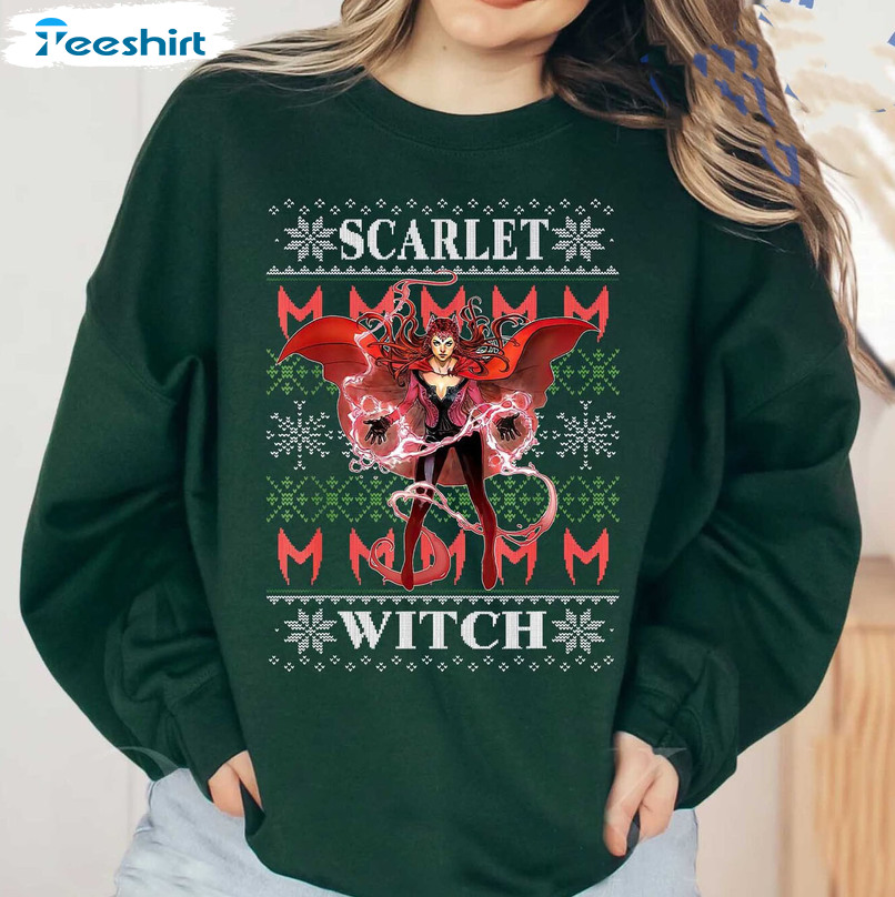 Scarlet Witch Vintage Shirt, Wanda Maximoff Christmas Short Sleeve Tee Tops