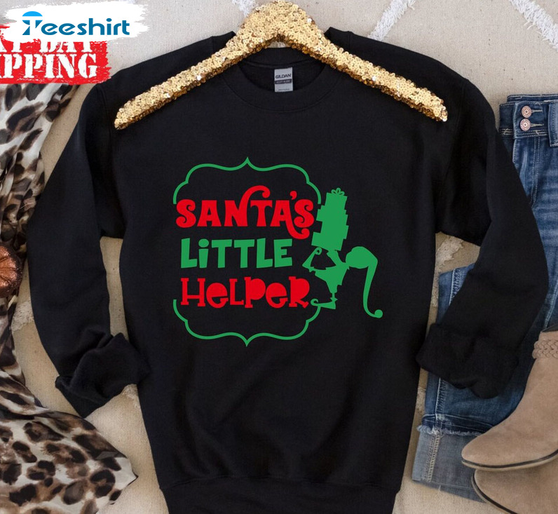 Santa's Little Helper Vintage Shirt, Christmas Family Unisex T-shirt Crewneck