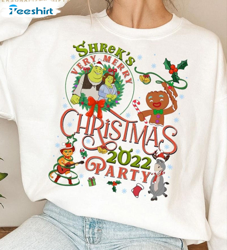 Christmas Party 2022 Shirt, Shrek Christmas Unisex T-shirt Short Sleeve