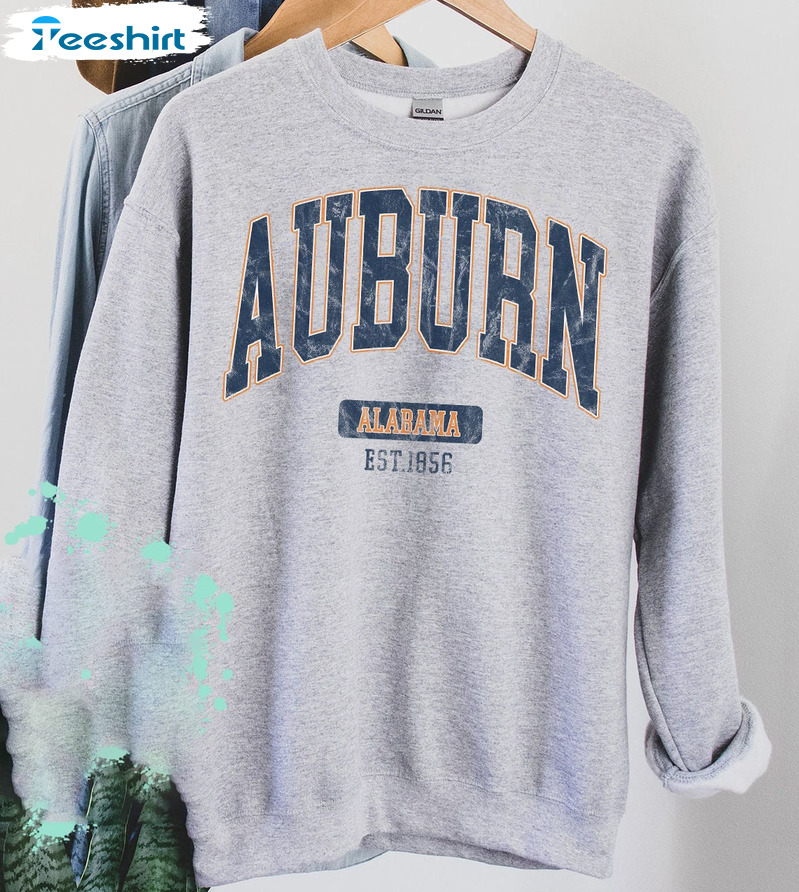 Auburn Alabama Shirt, Distressed Auburn Unisex Hoodie Short Sleeve