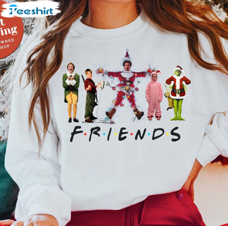 Christmas Friends Shirt, Funny Xmas Crewneck Short Sleeve