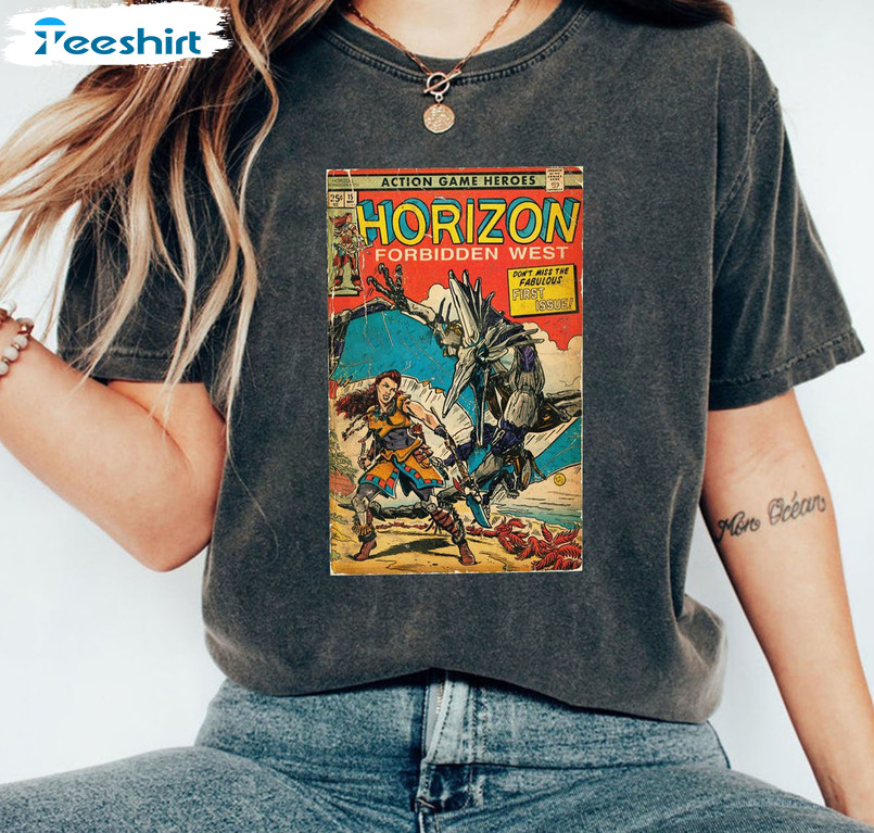 Horizon Forbidden West Shirt, Comic Art Vintage Short Sleeve Unisex Hoodie