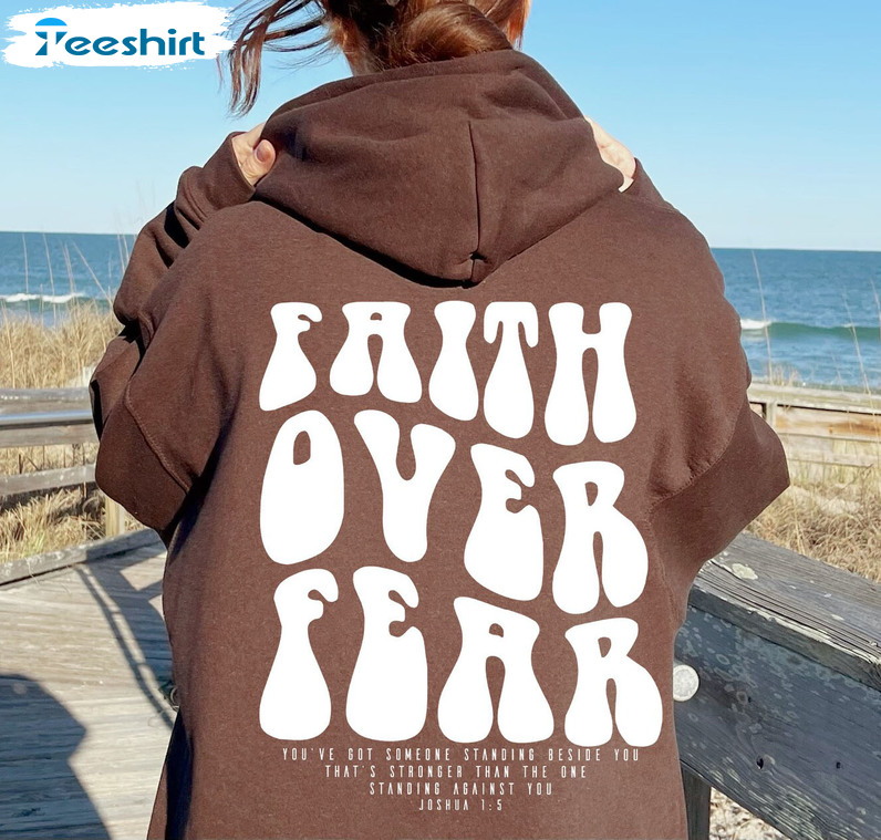 Faith Over Fear Christian Hoodie Aesthetic Clothes Trendy 