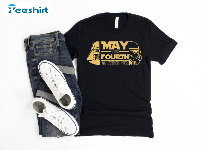 May The Fourth Be With You May The Force Be With You Shirt, Mandalorian Short Sleeve Tee Tops