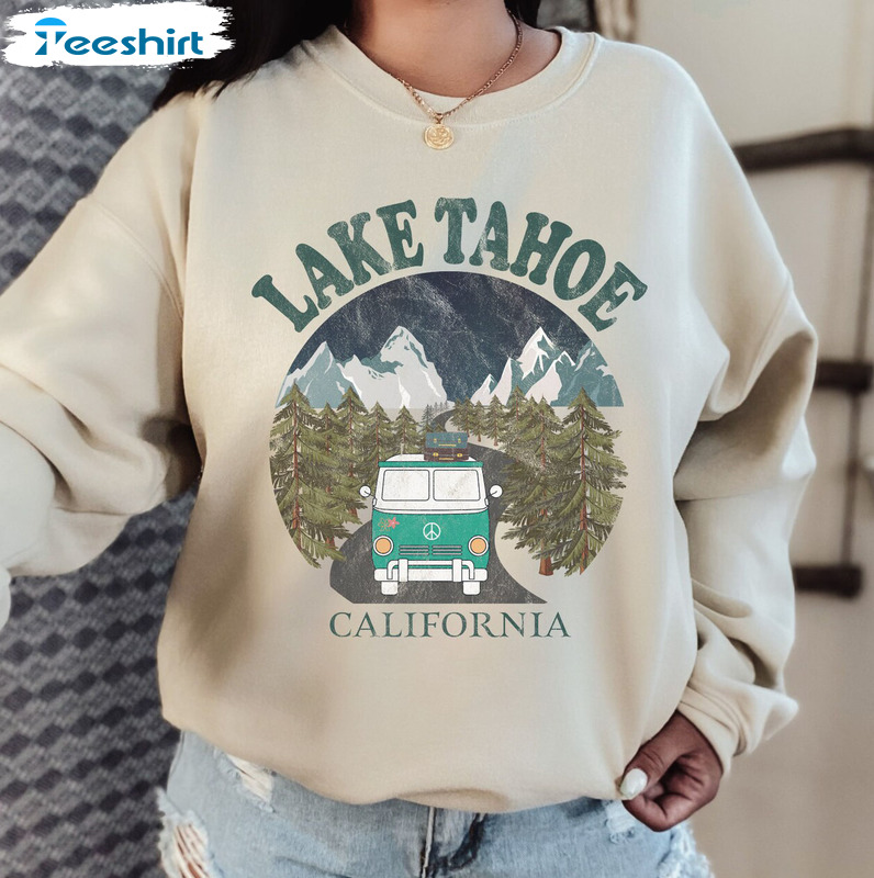 Lake Tahoe California Sweatshirt, Adventurer Road Trip Crewneck Unisex Hoodie