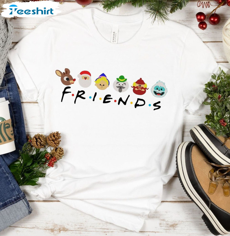 Friends Christmas Shirt, Christmas Characters Friends Short Sleeve Tee Tops