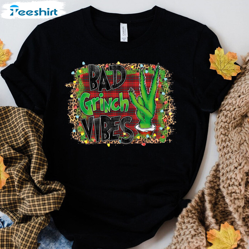 Bad Grinch Vibes Shirt, Merry Grinchmas Unisex Hoodie Crewneck