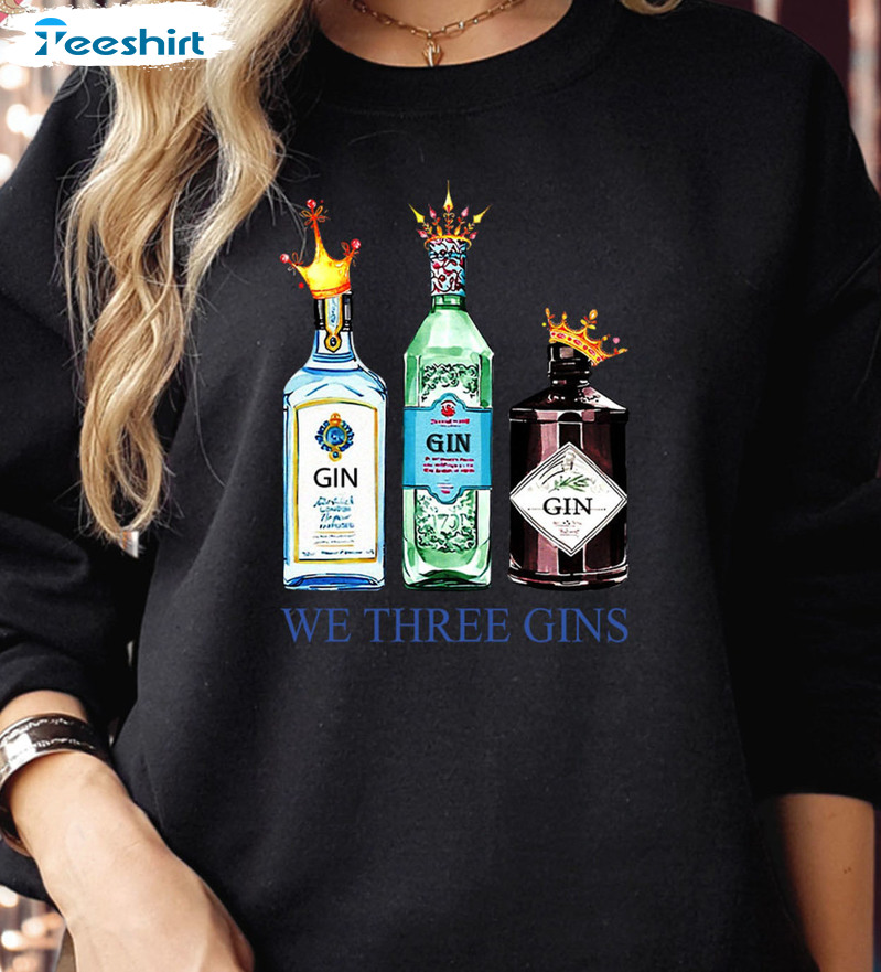 3 Kings Gin Funny Christmas Shirt, Gin Drinkers Sweatshirt Short Sleeve