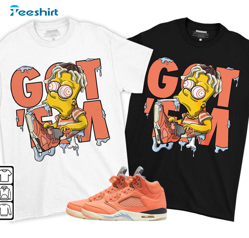 Simpson Got Em Shirt, Jordan 5 Dj Khaled Crimson Bliss Unisex T-shirt Short Sleeve