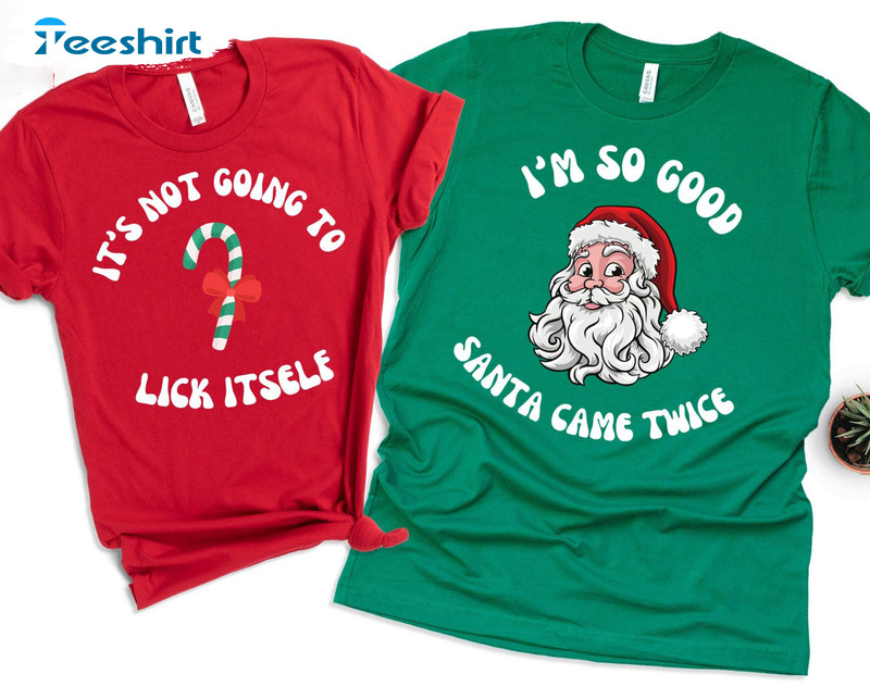It's Not Going To Lick Itself Shirt, Couple Christmas Short Sleeve Tee Tops