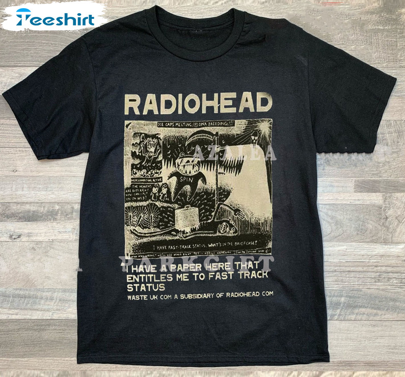 Vintage Radiohead Shirt, 90s Band Rock Sweater Short Sleeve
