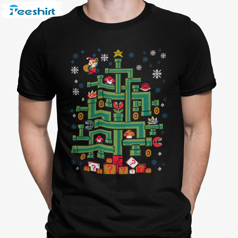 Mario Christmas Shirt, Gamer Xmas Crewneck Unisex Hoodie