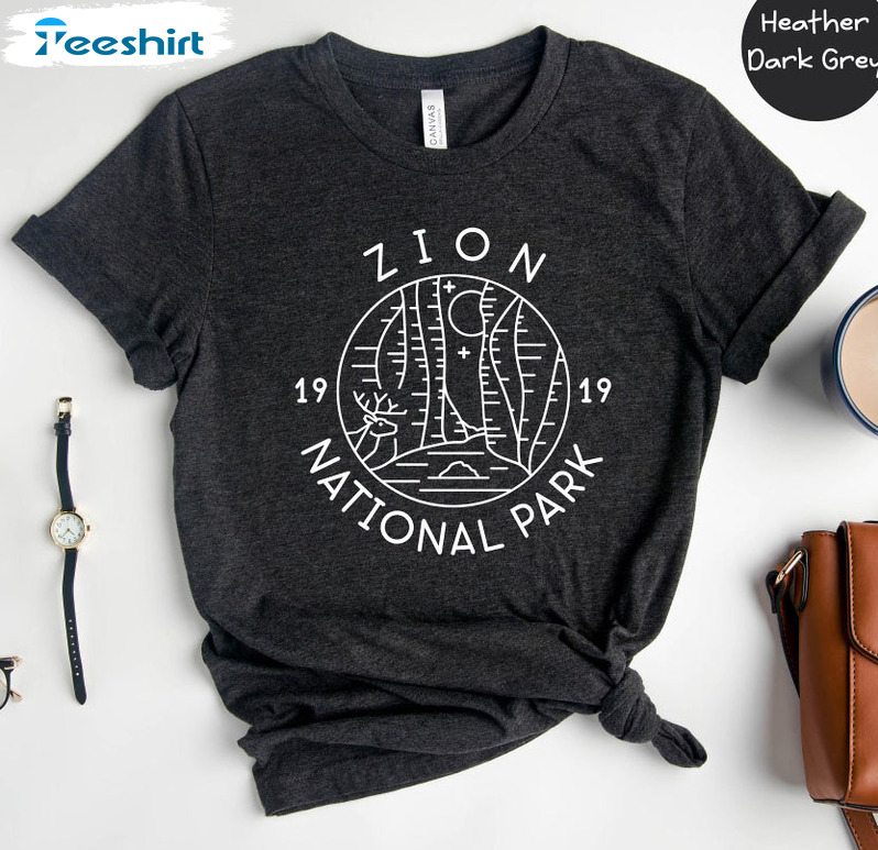 Zion National Park Sweatshirt, Camping Vintage Unisex T-shirt Short Sleeve